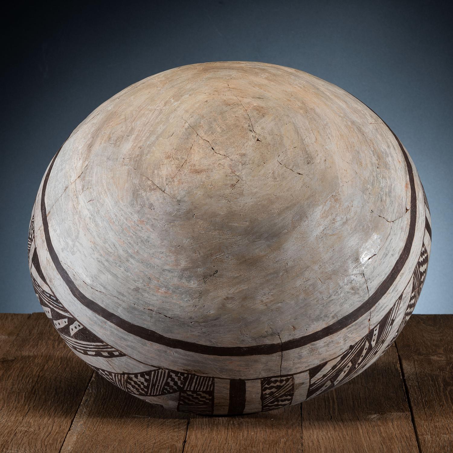 Anasazi Black-on-White Pottery Storage Jar