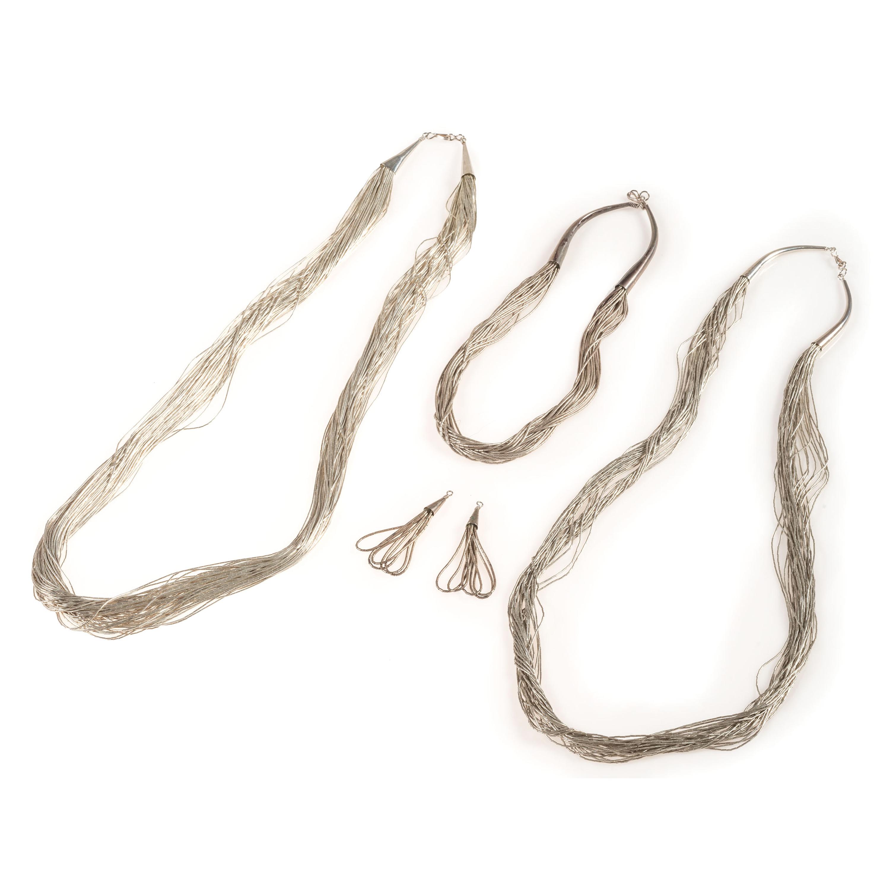 Liquid Silver Necklaces and Earrings