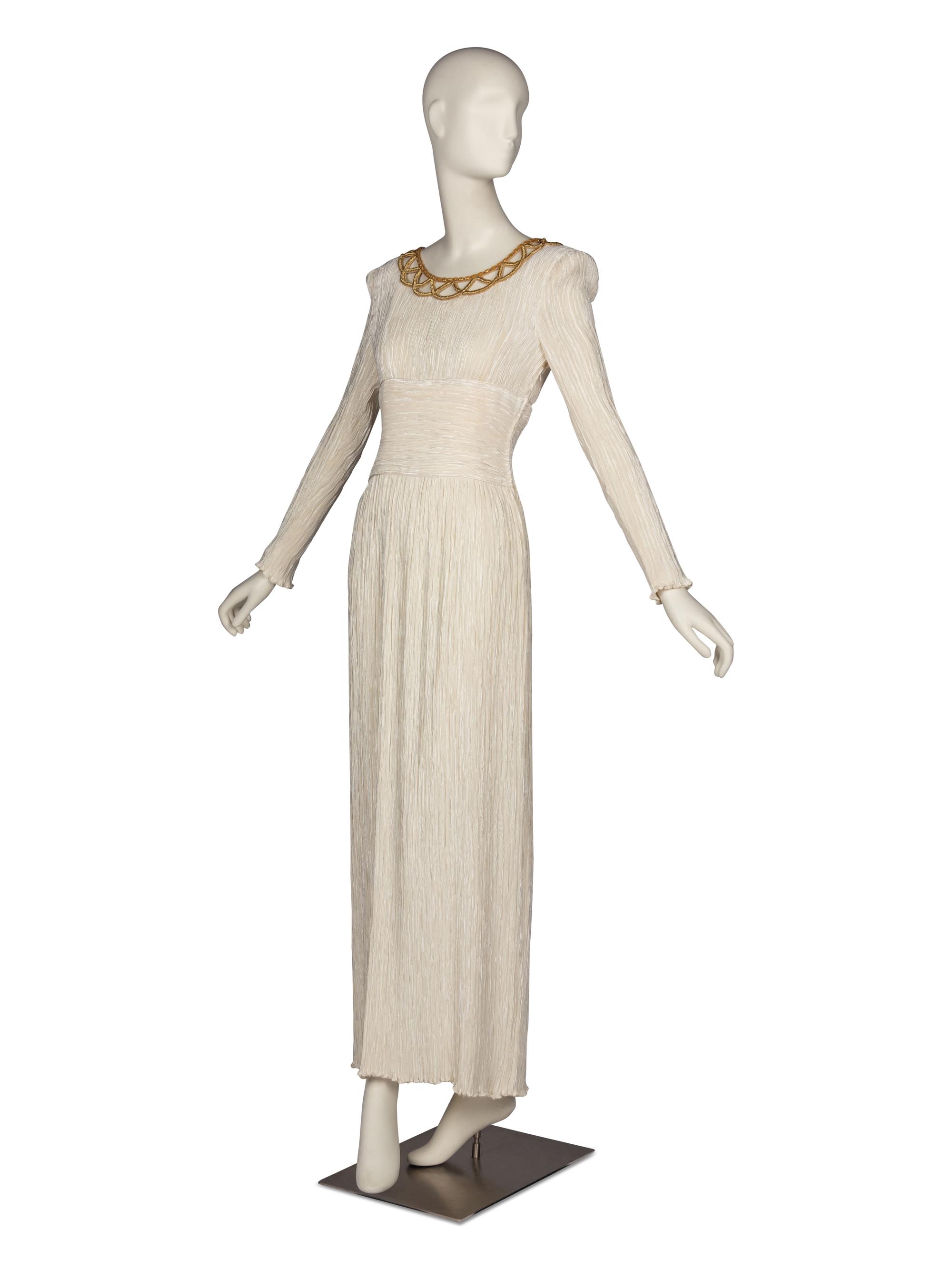 Mary McFadden Couture Pleated Gown