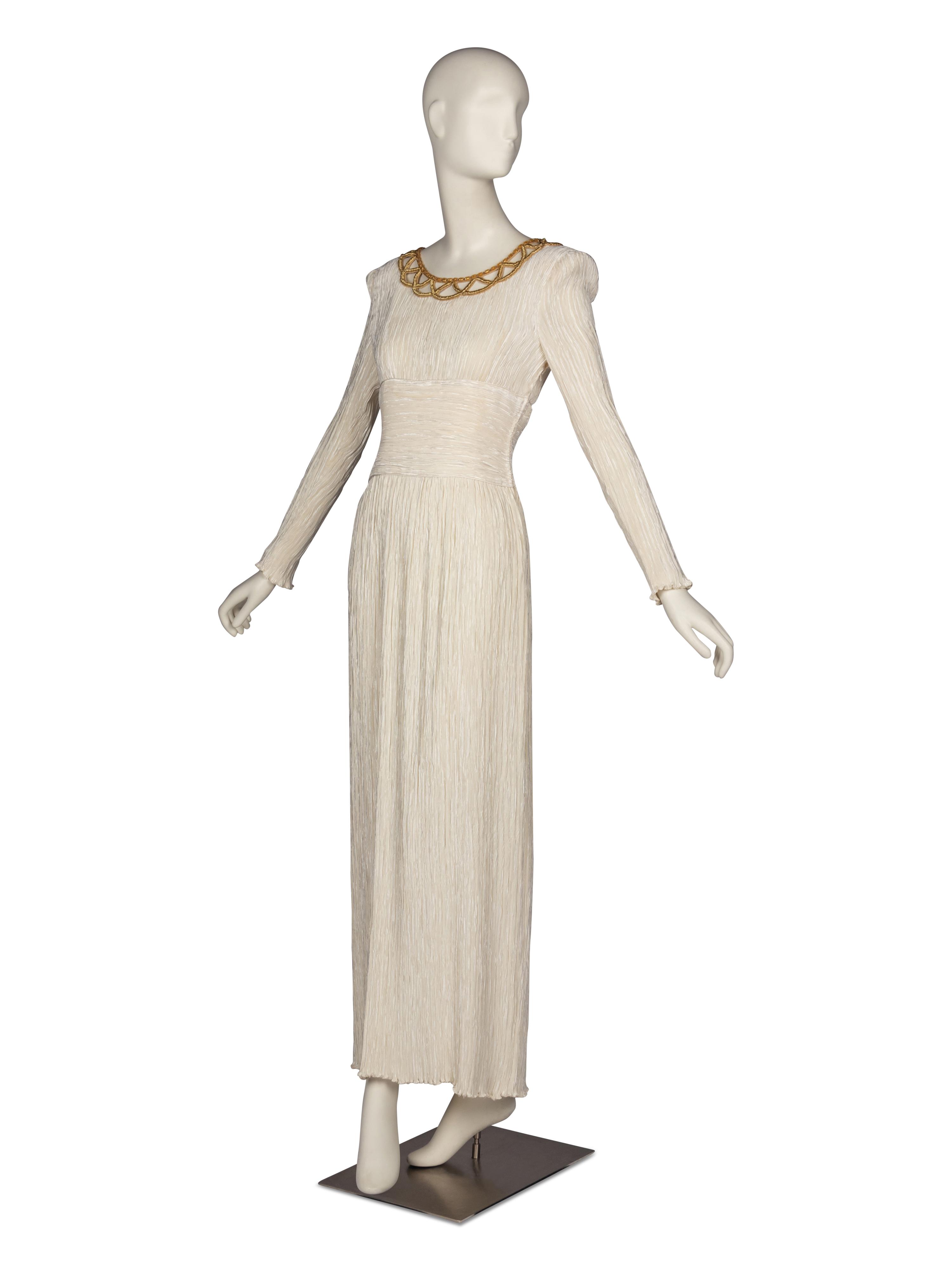Mary McFadden Couture Pleated Gown