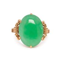 YELLOW GOLD AND JADE SET