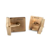 14k Gold Cuff Links, set with Lapis and Coral