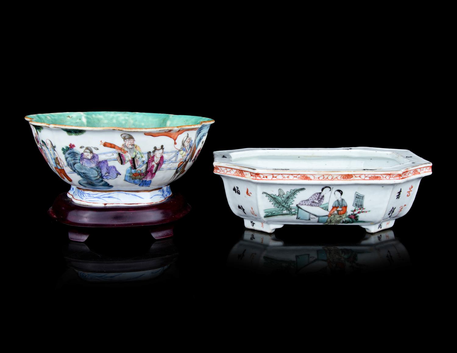 Two Chinese Famille Rose Porcelain Bowls