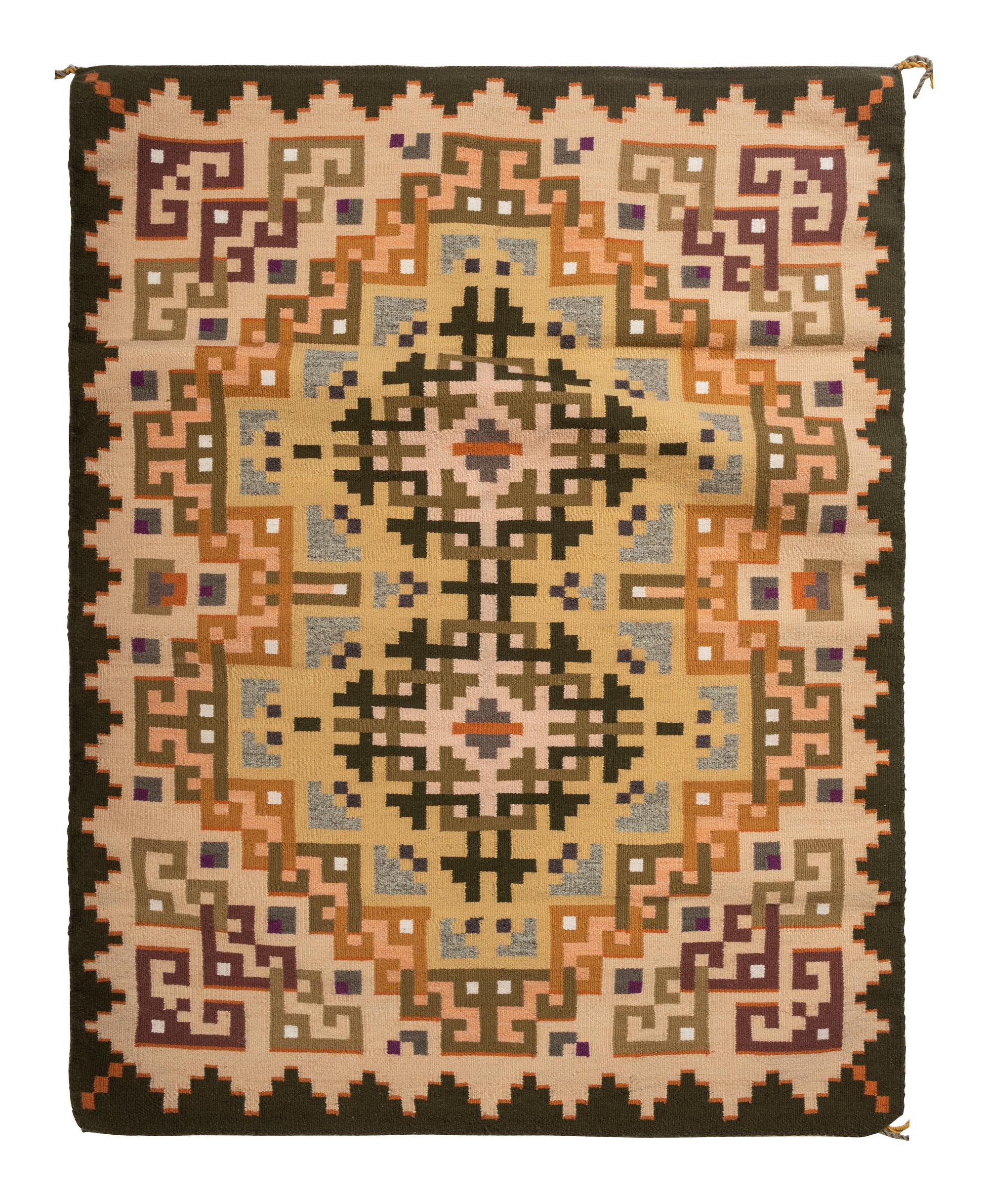 Navajo Two Grey Hills Pattern Weaving / Rug