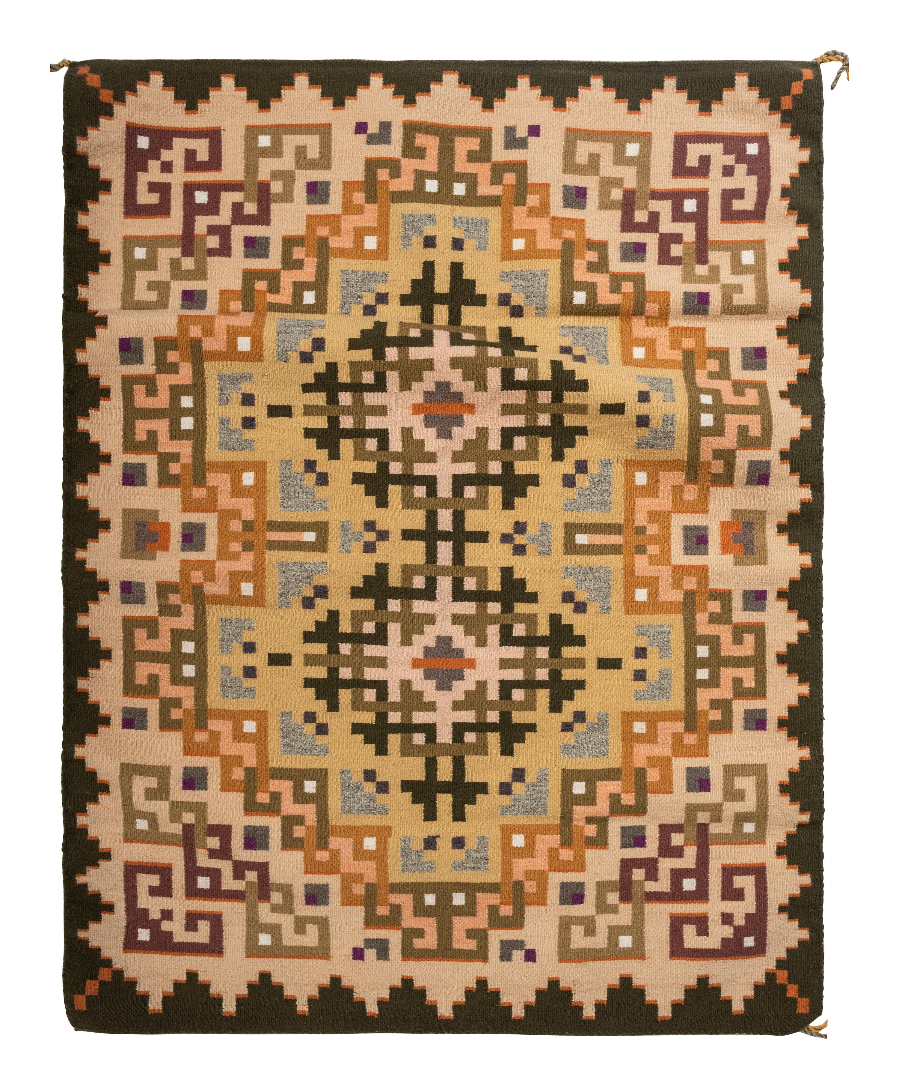 Navajo Two Grey Hills Pattern Weaving / Rug