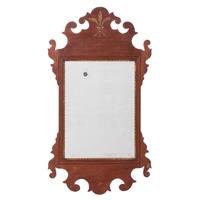A Chippendale Parcel Gilt Mahogany Looking Glass and a Classical Parcel Gilt and Reverse Painted Looking Glass