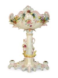 A Group of Six Continental Painted Porcelain Table Articles