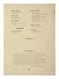 [ART]. MacLeish, Norman. Exhibition of Negro Artists of Chicago . Washington, DC: Howard University Gallery of Art, 1941.