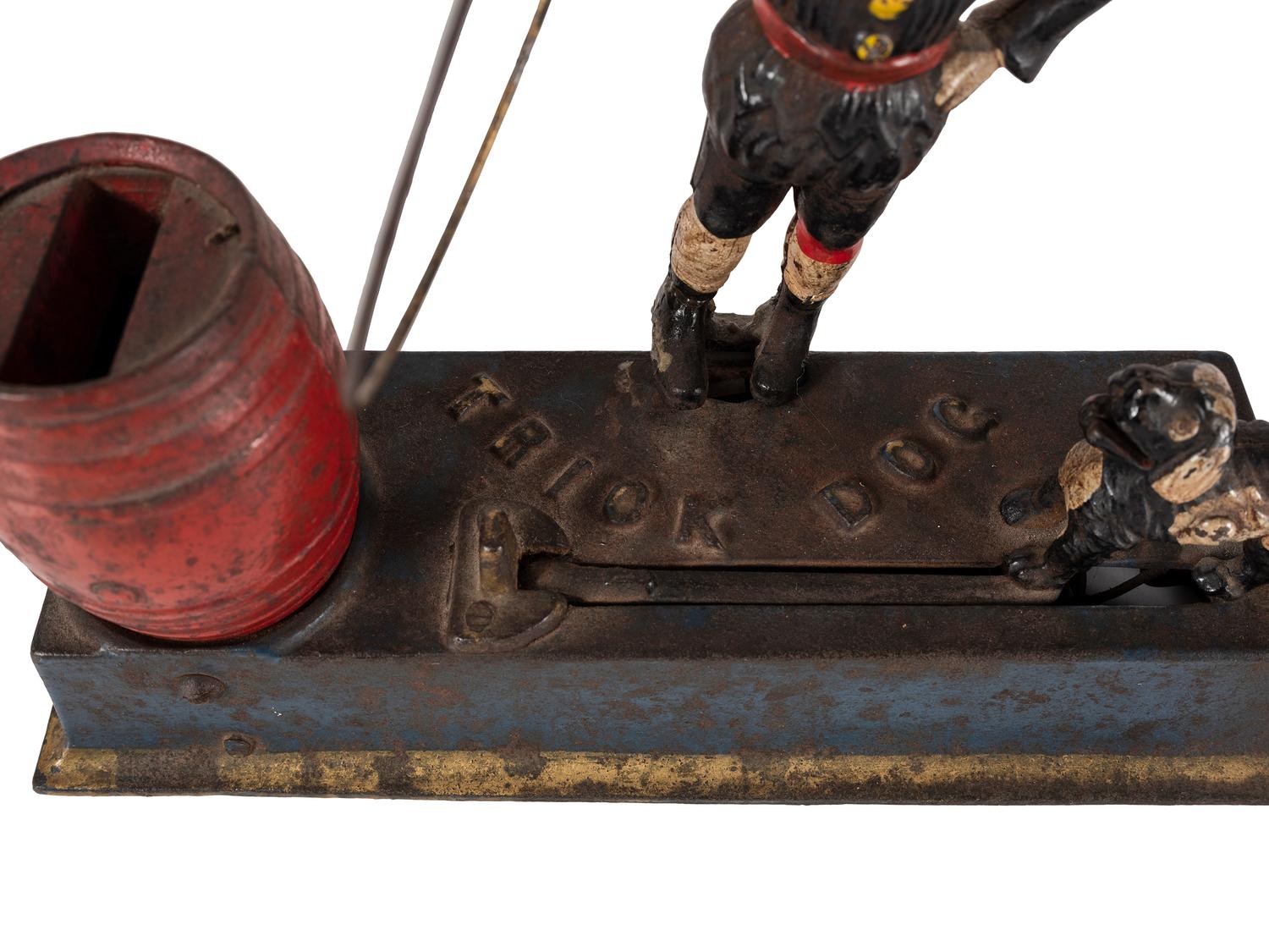 A Hubley "Trick Dog" Cast Iron Mechanical Bank