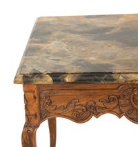 A Régence Style Carved Oak Marble Top Side Table