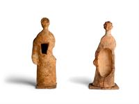 Two Greek Terracotta Standing Female Figures