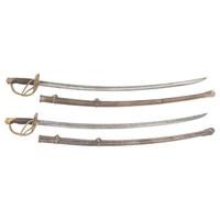 Two Pre-Civil War Production US Model 1860 Light Cavalry Sabers by Ames