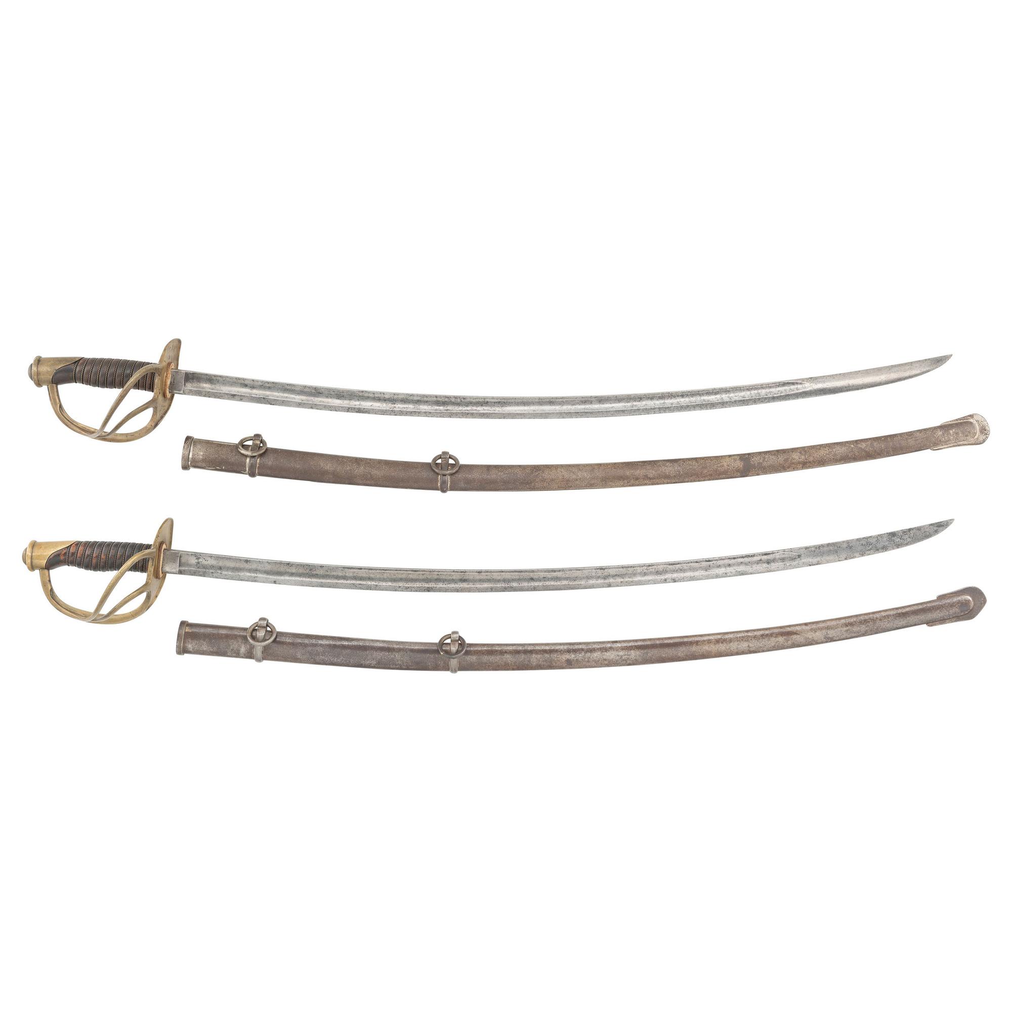 Two Pre-Civil War Production US Model 1860 Light Cavalry Sabers by Ames