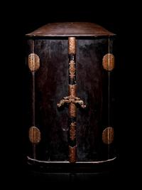 A Japanese Black and Gilt Lacquered Hardwood Shrine