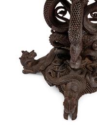 A Chinese Carved Wood Circular Table