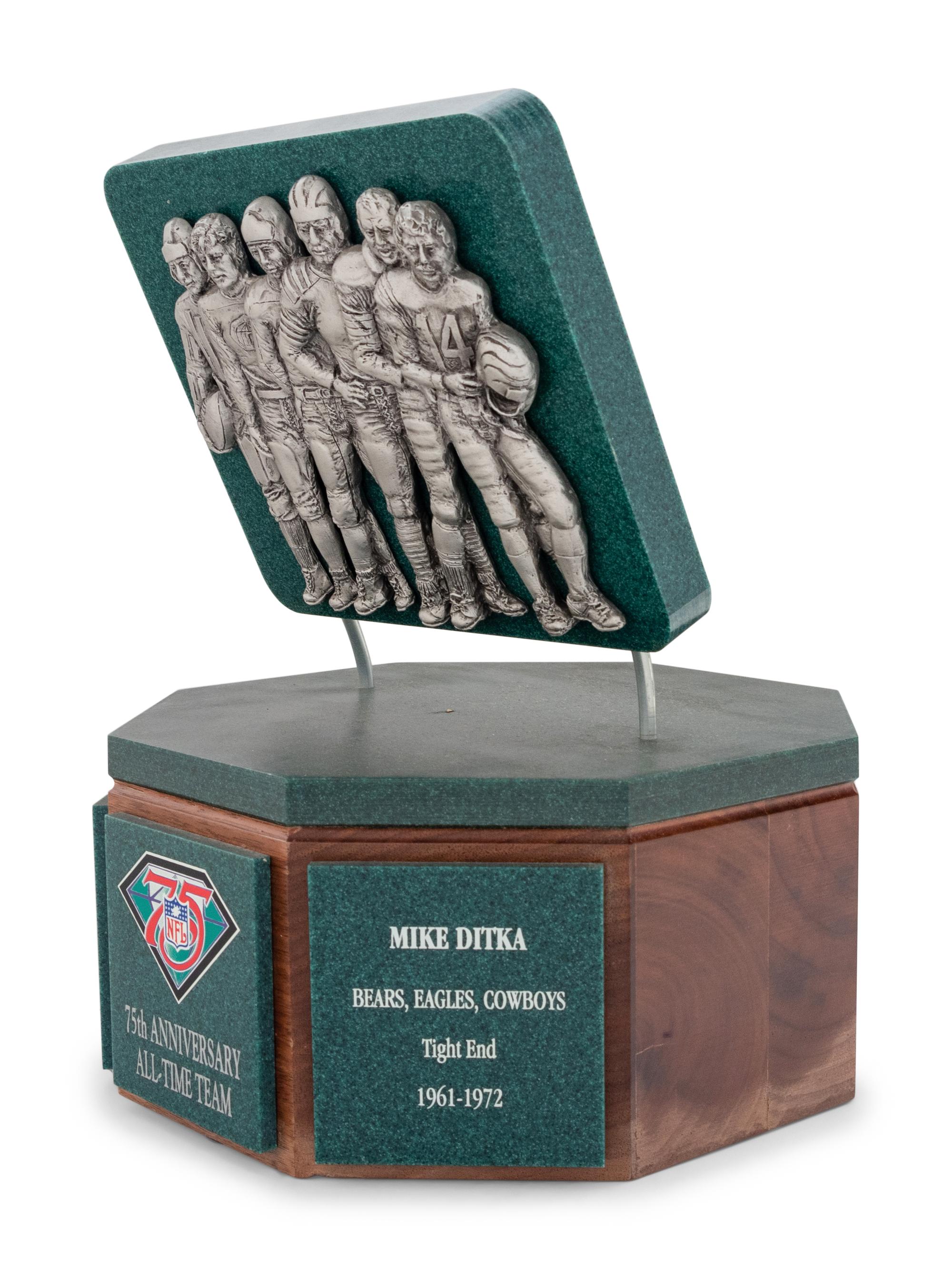 Mike Ditka's NFL 75th Anniversary All-Time Team Trophy Formerly Displayed at Mike Ditka's Restaurant
