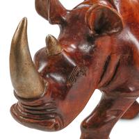 A Large Continental Carved Wood Rhinoceros