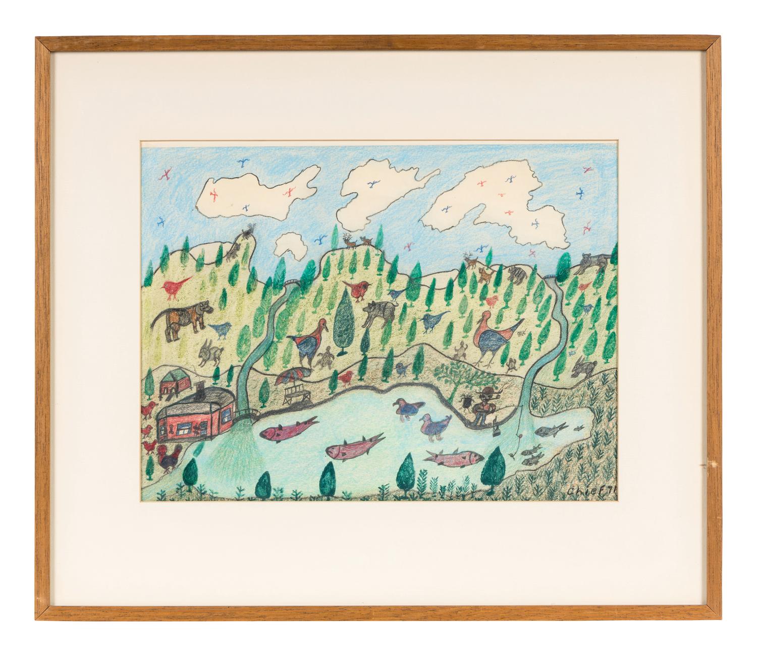 Untitled (Fishing), 1971 and Water, Drain, Sewer , 1972 (two works)