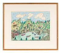 Untitled (Fishing), 1971 and Water, Drain, Sewer , 1972 (two works)