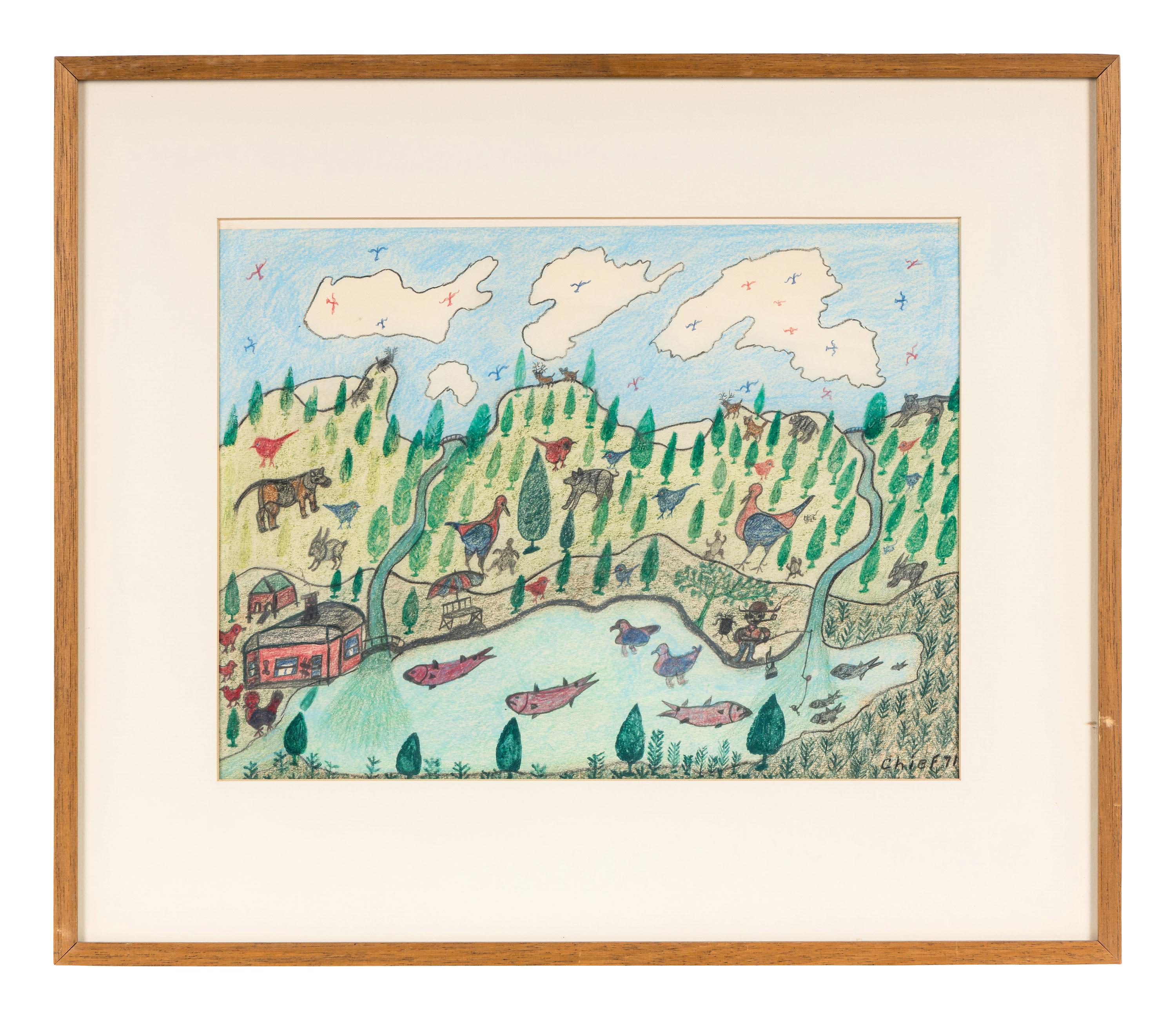 Untitled (Fishing), 1971 and Water, Drain, Sewer , 1972 (two works)