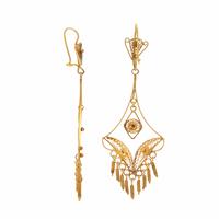 Yellow Gold Pendant Earrings