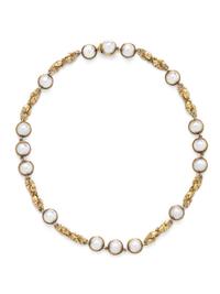 ARTS & CRAFTS, YELLOW GOLD AND PEARL NECKLACE