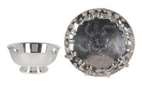 Five Silver Plated Articles Length of longest 18 1/2 inches.