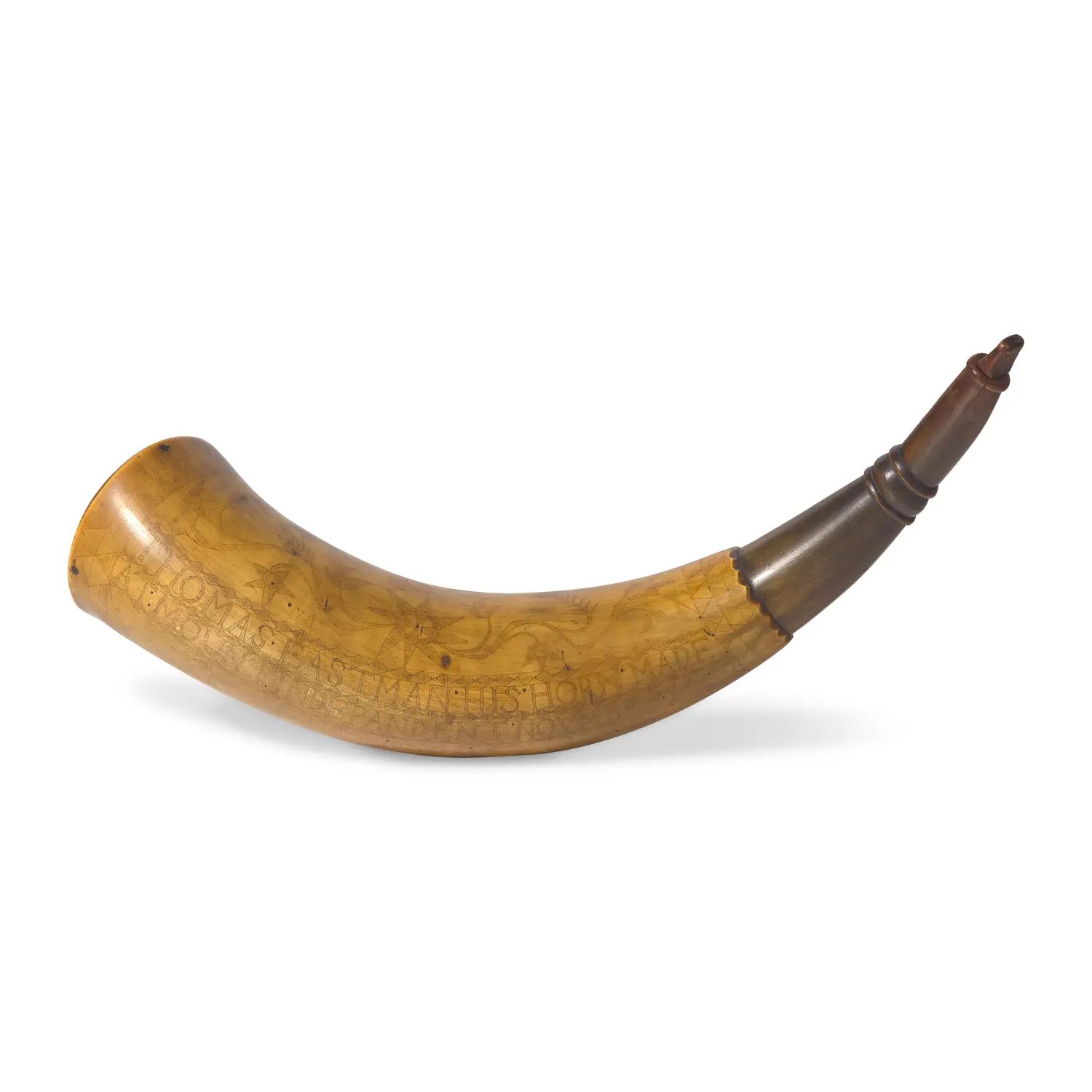 A Carved and Engraved Powder Horn for Thomas Eastman... | Freeman's