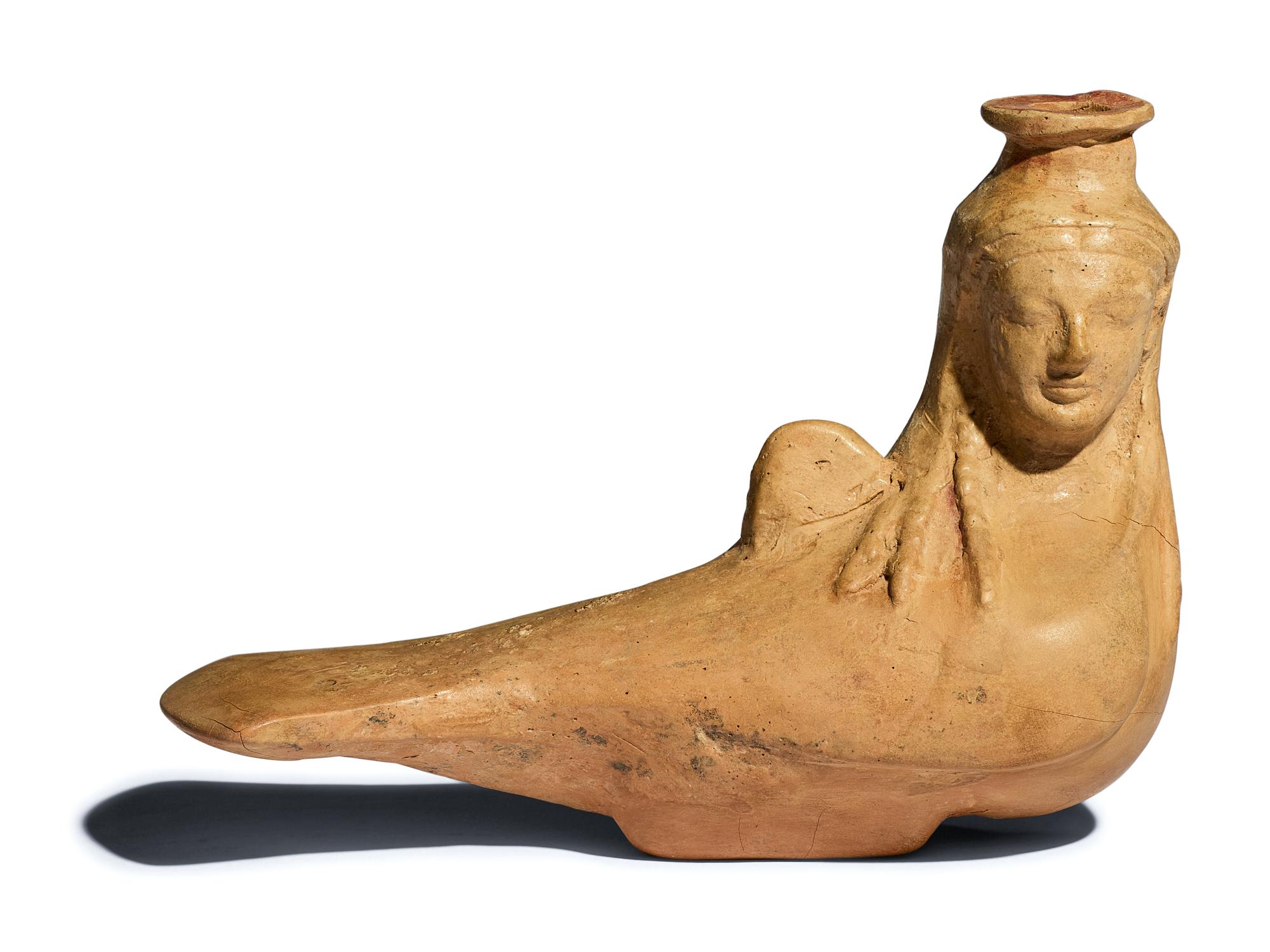 A Rhodian Terracotta Askos in the Form of a Siren