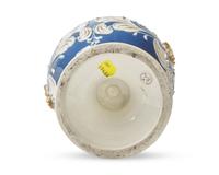 A Wedgwood Parcel Gilt Queensware Twin-Handled Vase and Cover