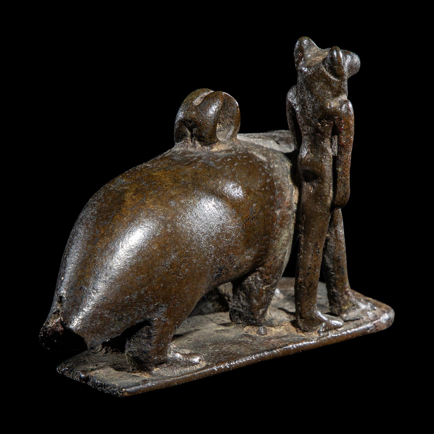 An Egyptian Bronze Anubis and Ichneumon