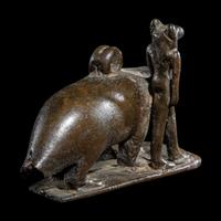 An Egyptian Bronze Anubis and Ichneumon