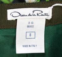 An Oscar de la Renta Green Floral Skirt, Size: 8.