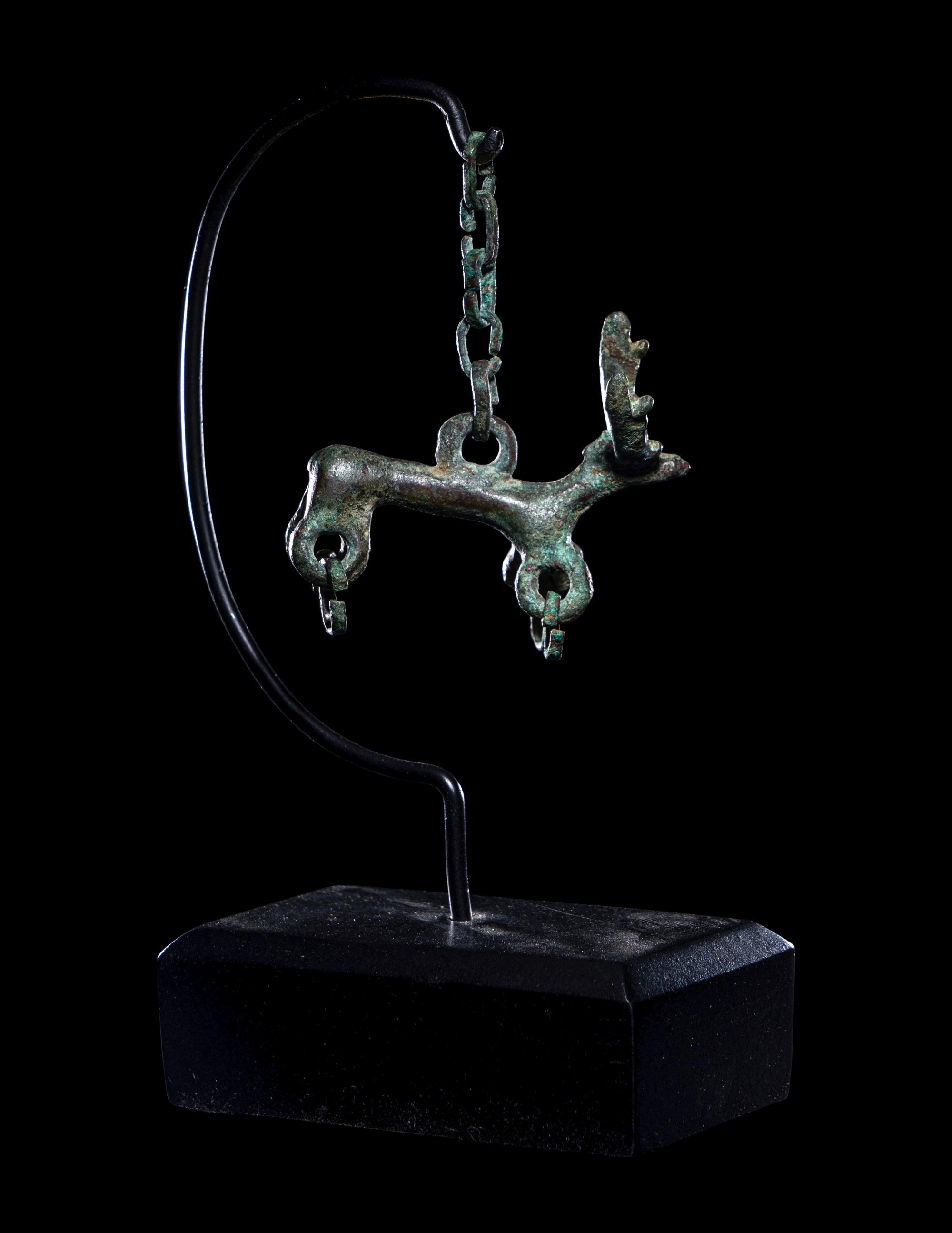 A Luristan Bronze Stag on a Chain