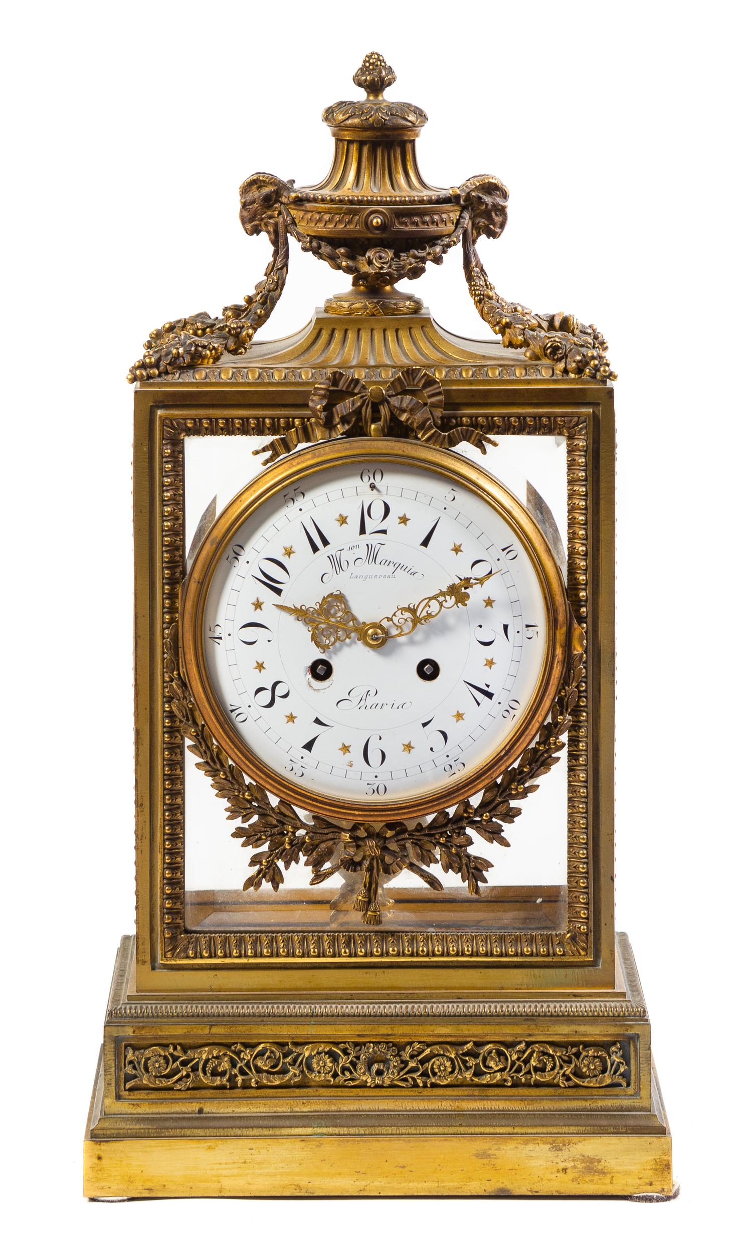 A Napoleon III Gilt-Bronze Mantel Clock — MAISON MARQUIS, THIRD QUARTER 19TH CENTURY