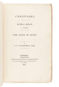 COLERIDGE, Samuel Taylor (1772-1834). Christabel: Kubla Khan, A Vision; The Pains of Sleep . London: William Bulmer and Co. for John Murray, 1816.
