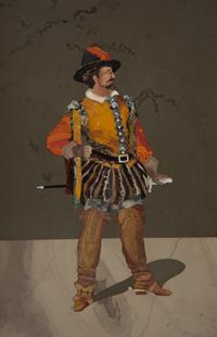 An Italian Pietra Dura Plaque Depicting a Swiss Guard