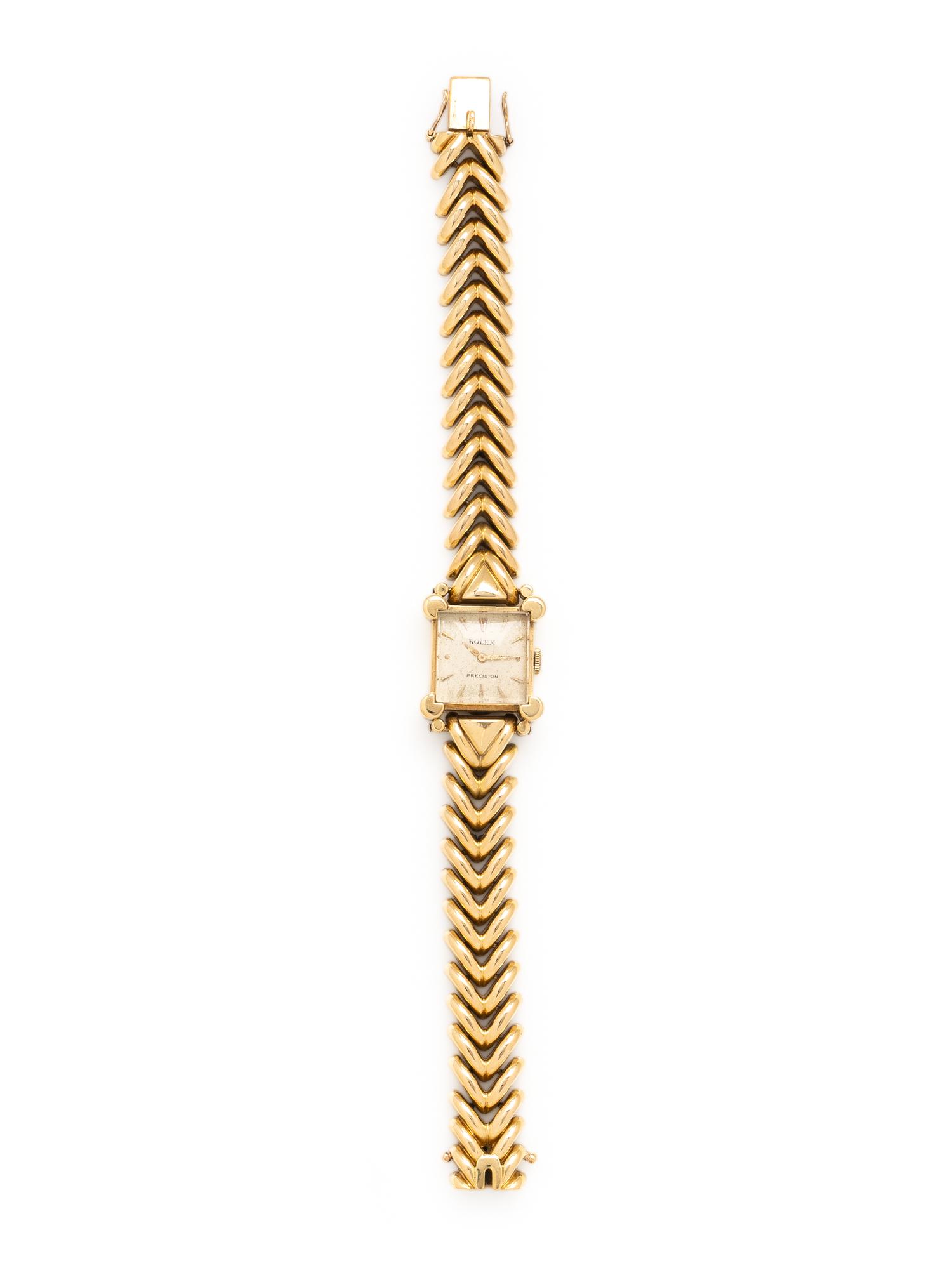 ROLEX, YELLOW GOLD 'PRECISION' WATCH