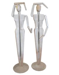 An Oak and Plexiglass Mannequin by Edouard Levine 18" W x 18" D x 69" H, — France, Circa 1995