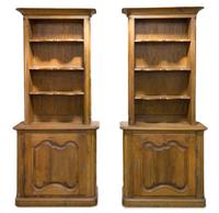 A Pair of French Provincial Style Book Cases Height 91 3/4 x width 38 1/4 x depth 15 inches.