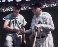 A Ted Williams Signed Autograph Oversized Photograph (With Babe Ruth),