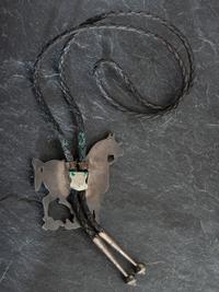 Zuni Mosaic Inlay Equestrian Bolo Tie