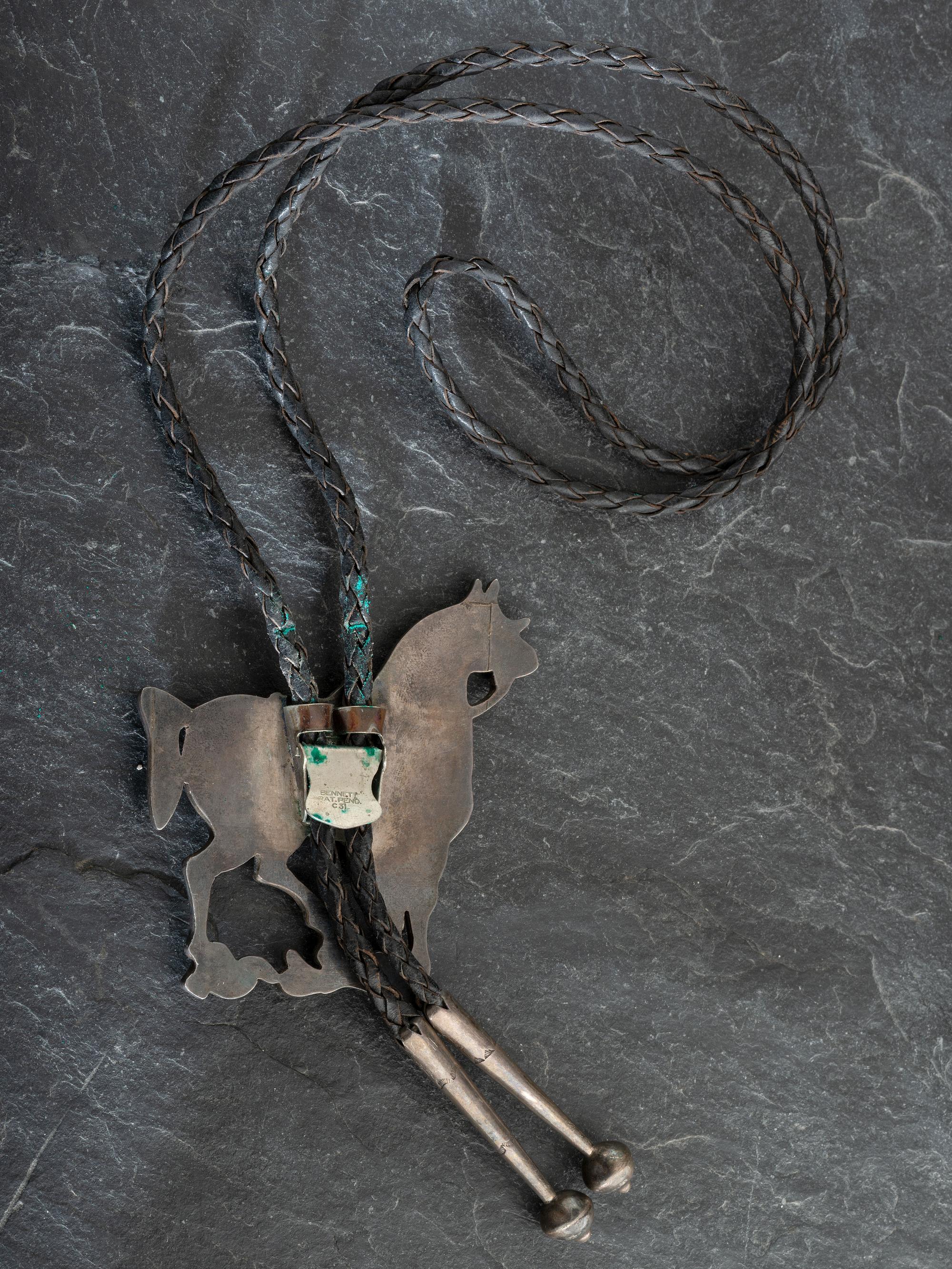 Zuni Mosaic Inlay Equestrian Bolo Tie