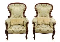 A Pair of Victorian Mahogany Armchairs Height 40 3/4 inches. — FIRST QUARTER 20TH CENTURY
