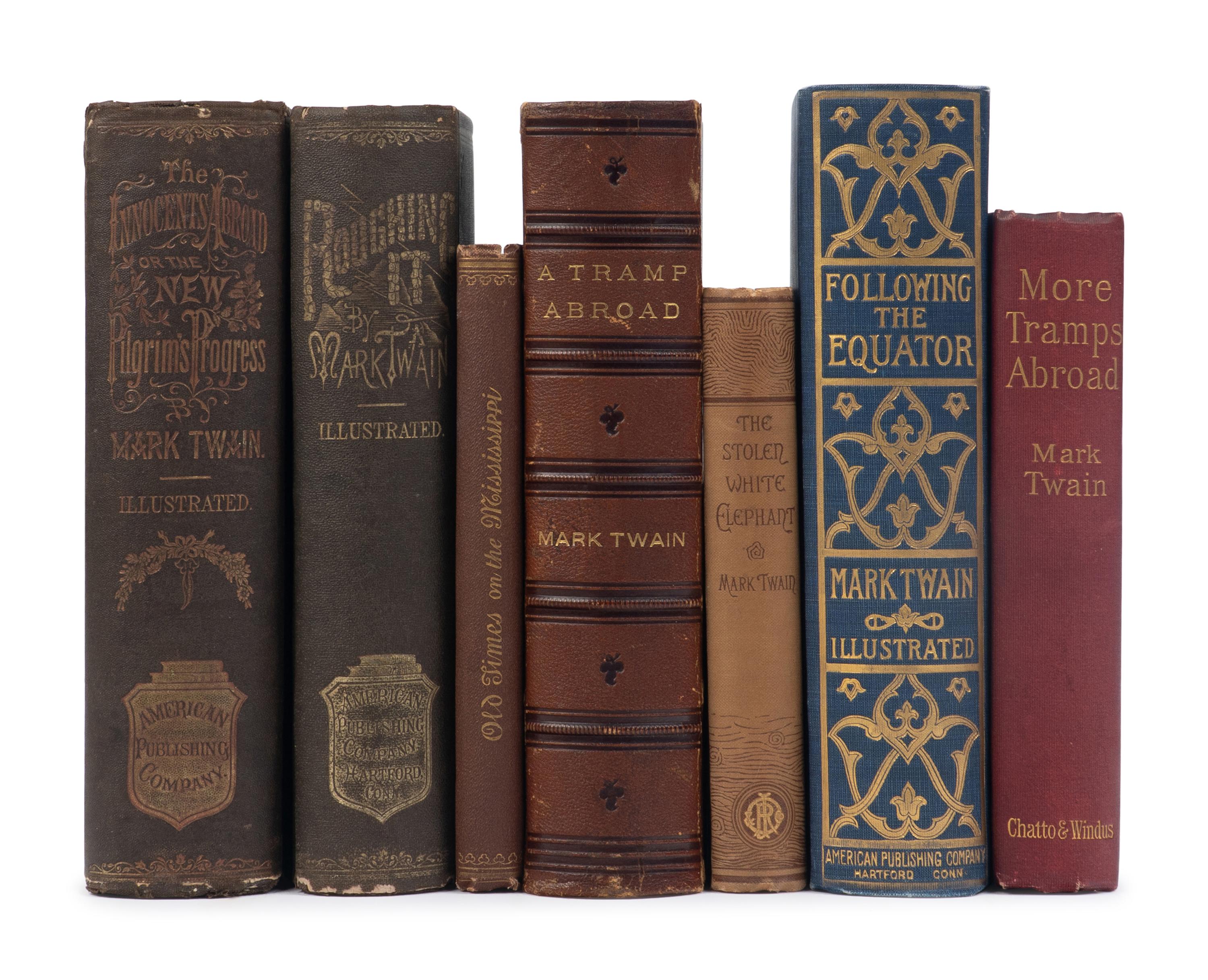 CLEMENS, Samuel L. ("Mark Twain") (1835-1910). A complete collection of Twain's travel titles, comprising, 7 FIRST EDITIONS: