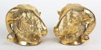 A Pair of Brass Table Ornaments Height 6 inches.