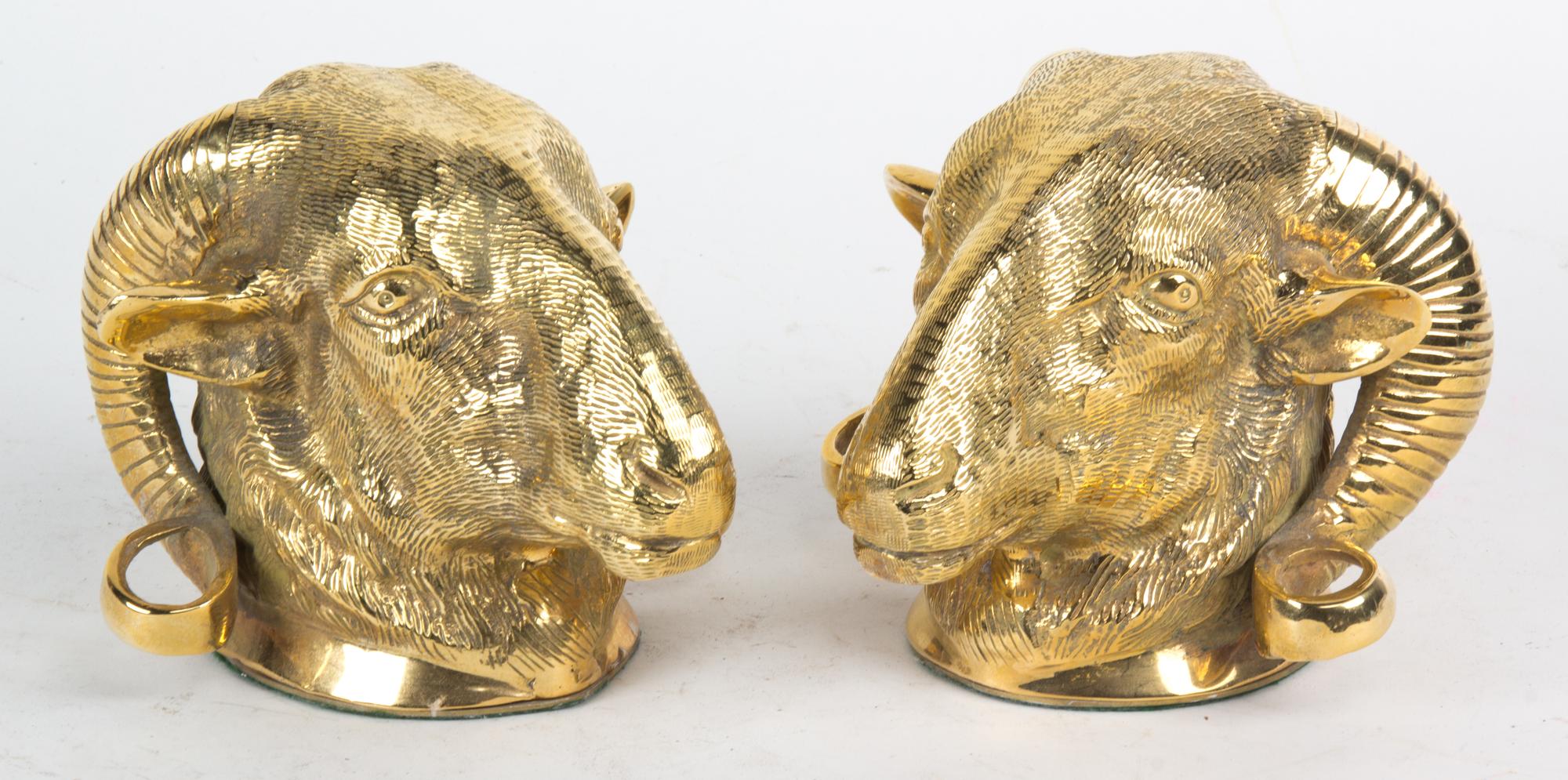 A Pair of Brass Table Ornaments Height 6 inches.