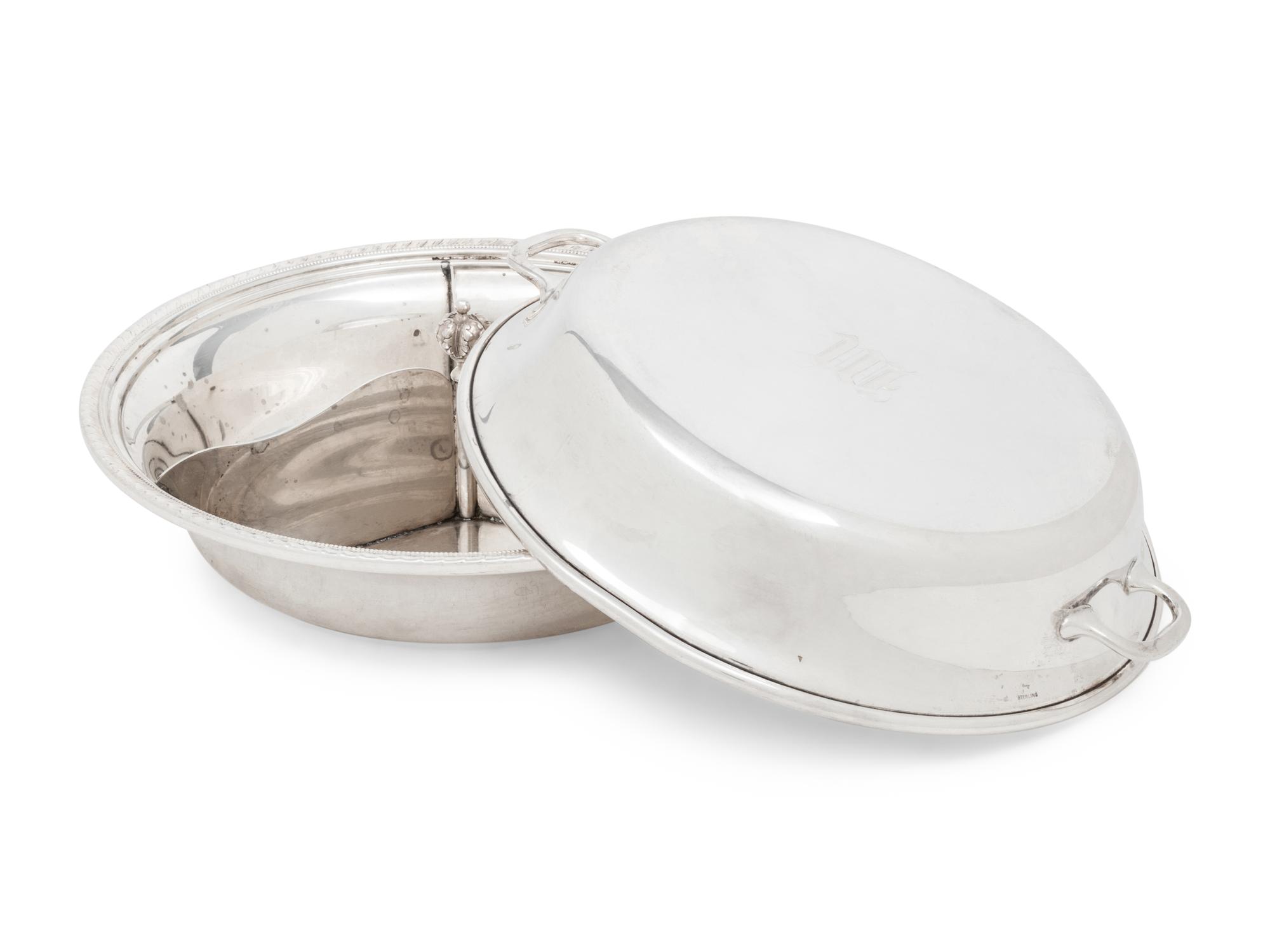 An American Silver Divided Entree Dish and Cover