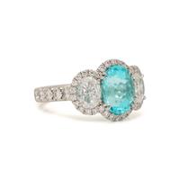 PARAIBA-TYPE TOURMALINE AND DIAMOND RING