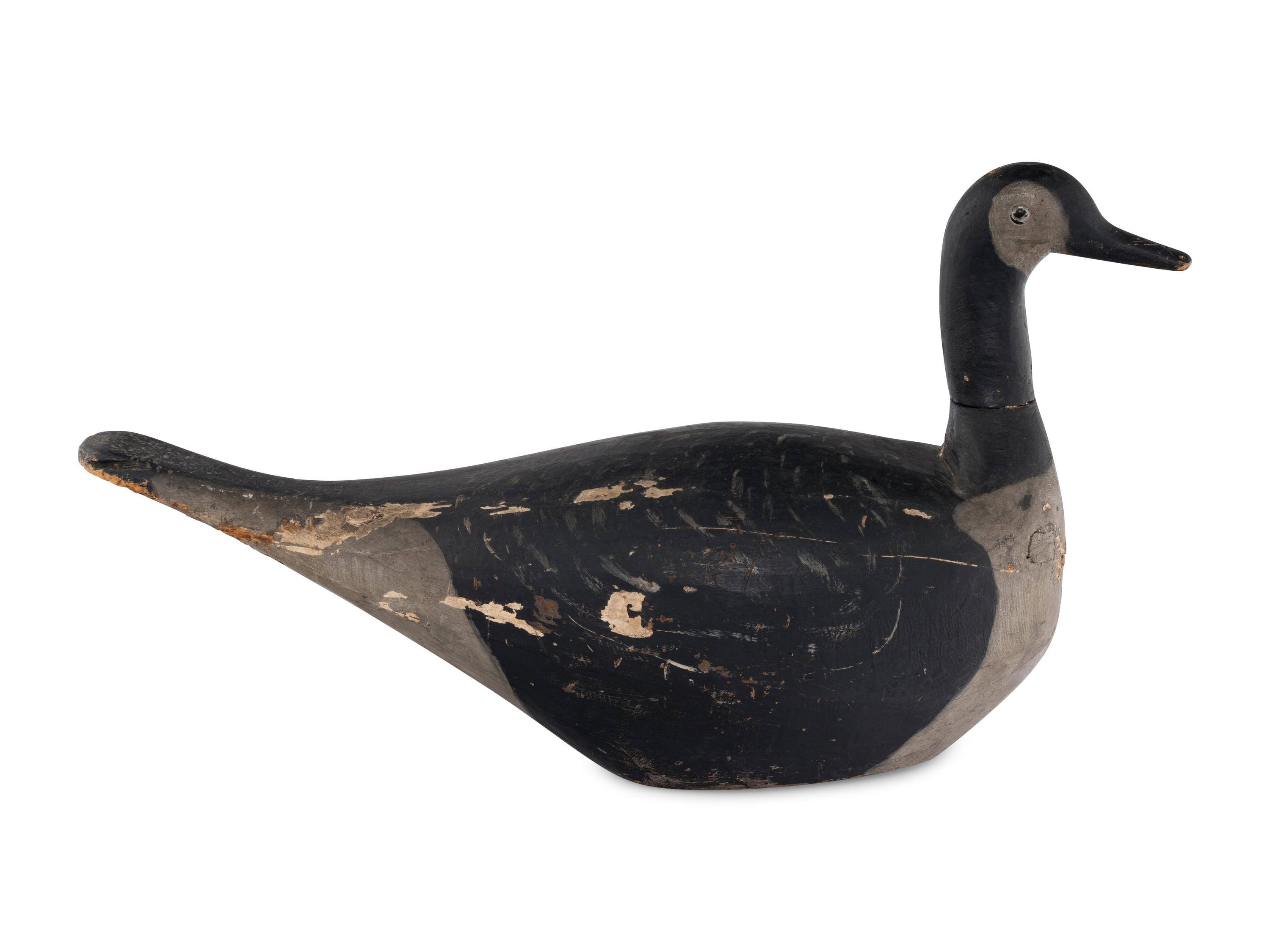 A Canada Goose Carved Wood Decoy